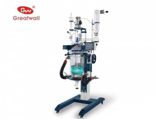 郑州长城科工贸升降调速双层玻璃反应釜GRL-50